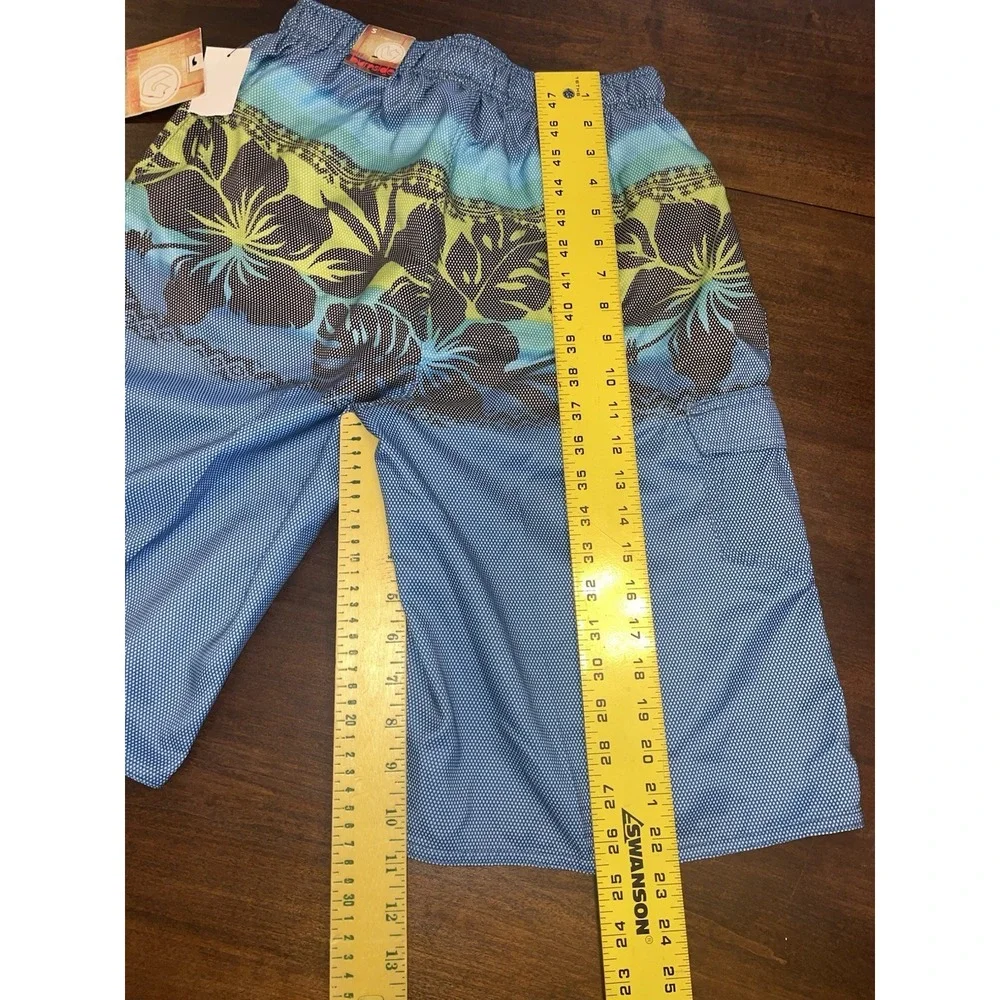 Burnside Swim Trunks Mens Small Blue Floral Surf Lined Floral Mesh Lined - NWT